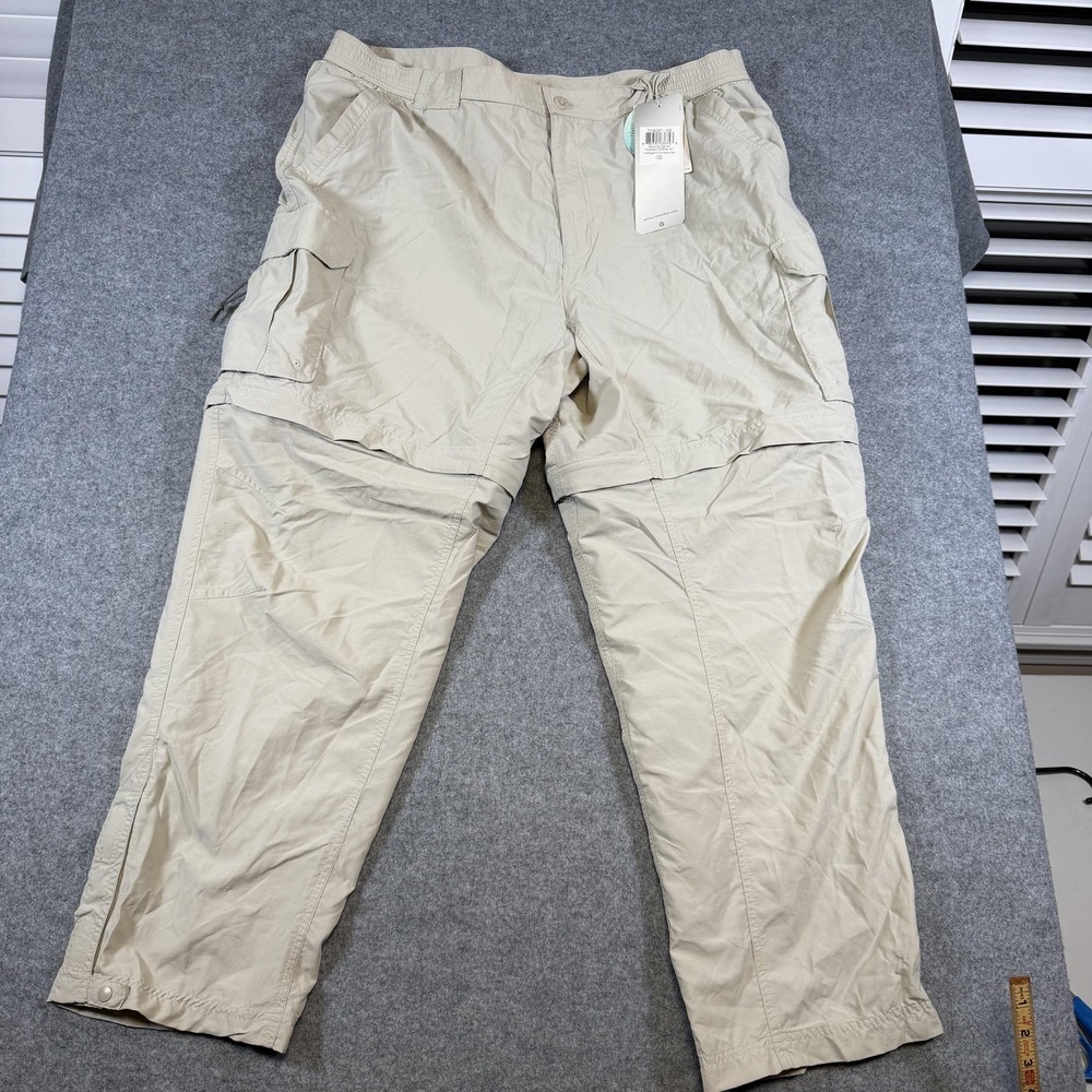 Columbia Titanium Pants Mens 42x30 Beige Omni-Shade Convertible Cargo Hiking